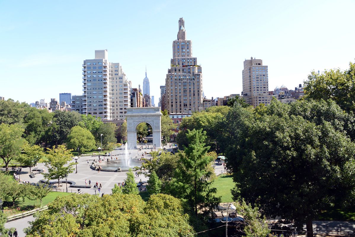 01 New York Washington Square Park With 2 Fifth Ave, Empire State Building, One Fifth Ave, Brevoort East From NYU Kimmel Center